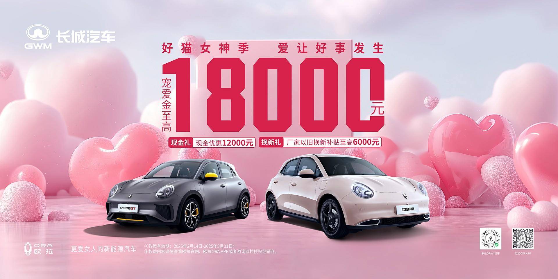 全系限時(shí)鉅惠至高18000元  歐拉好貓開(kāi)啟新年購(gòu)車福利